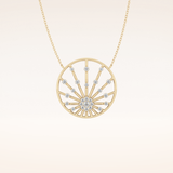 0.28 TCW Round Cut Moissanite Sunrise Necklace