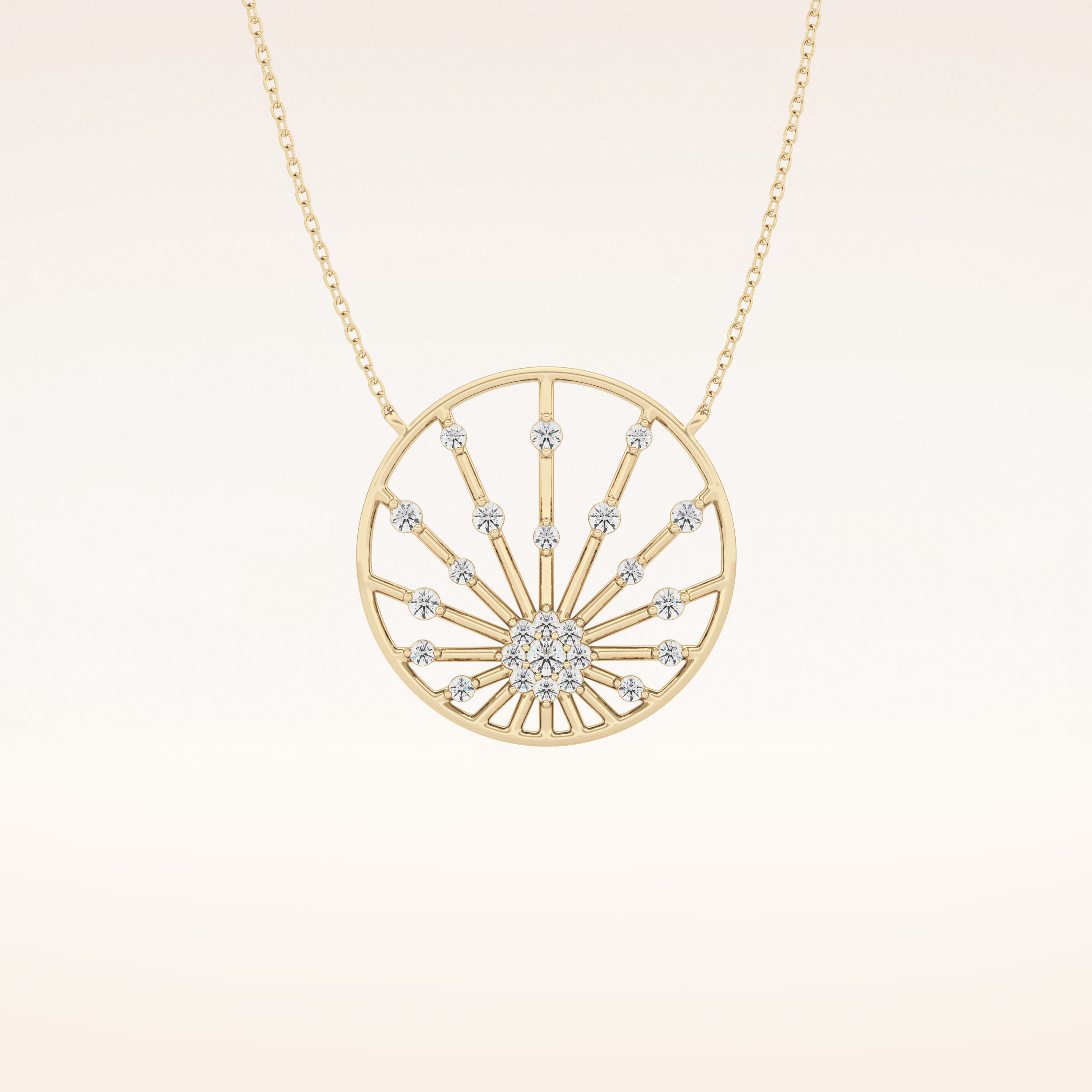 0.28 TCW Round Cut Moissanite Sunrise Necklace