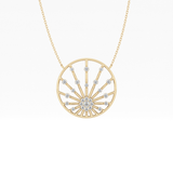 0.28 TCW Round Lab Grown Diamond Multi Stone Sunrise Necklace