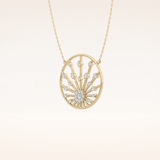 0.28 TCW Round Cut Moissanite Sunrise Necklace