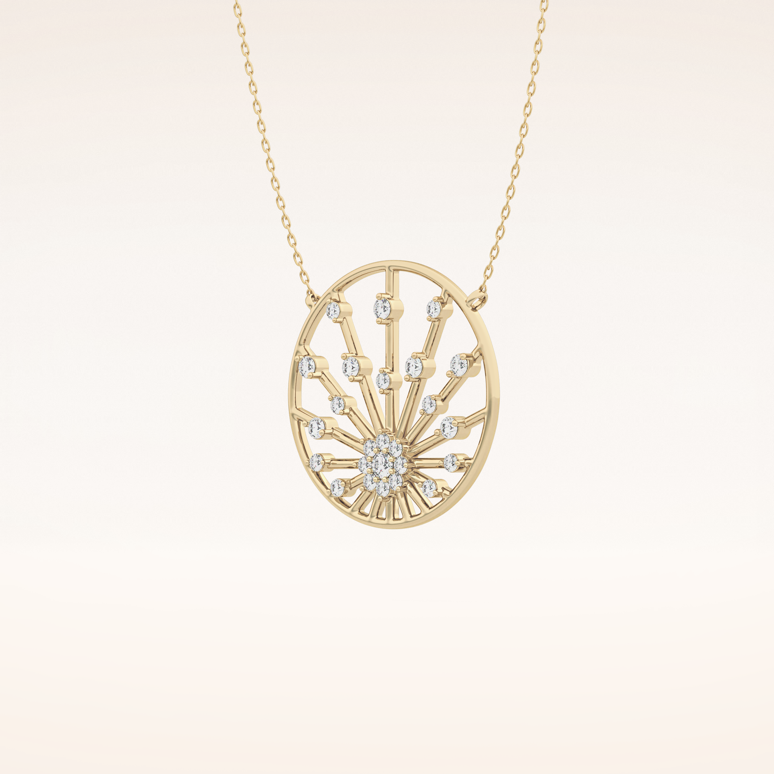 0.28 TCW Round Cut Moissanite Sunrise Necklace