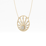 0.28 TCW Round Lab Grown Diamond Multi Stone Sunrise Necklace
