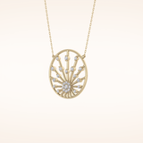0.28 TCW Round Cut Moissanite Sunrise Necklace