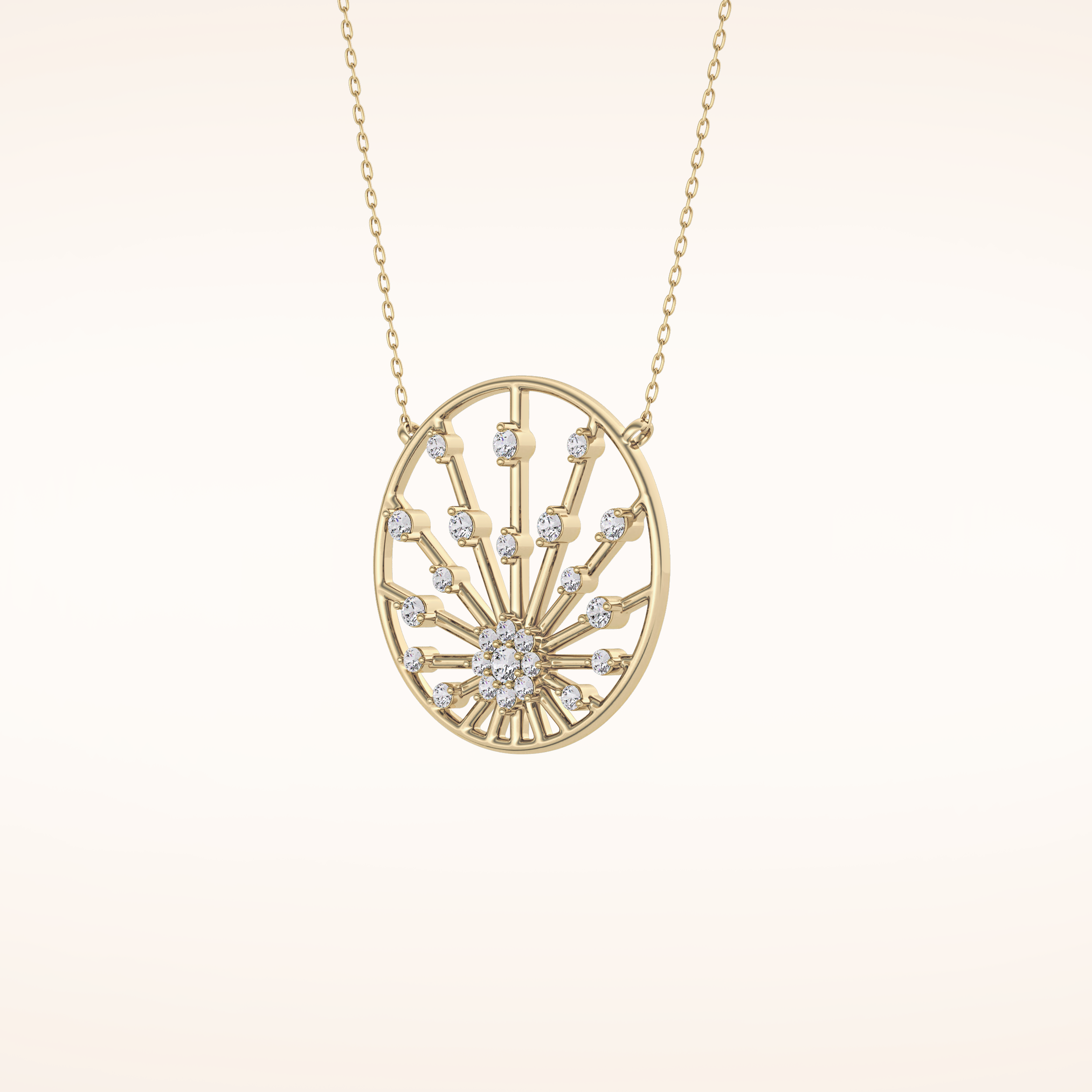 0.28 TCW Round Cut Moissanite Sunrise Necklace