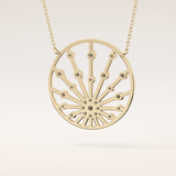 0.28 TCW Round Cut Moissanite Sunrise Necklace