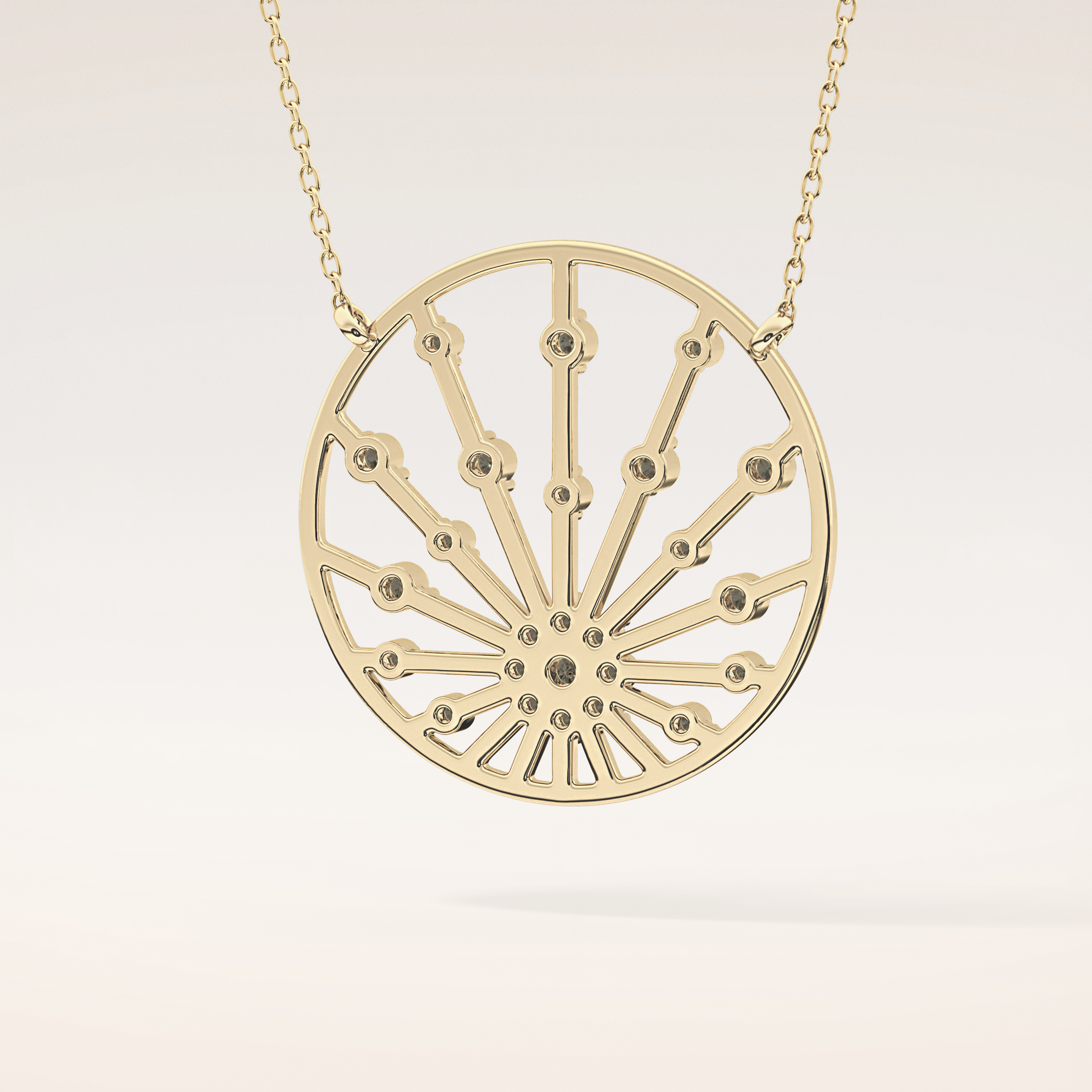 0.28 TCW Round Cut Moissanite Sunrise Necklace