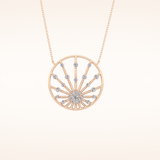 0.28 TCW Round Cut Moissanite Sunrise Necklace