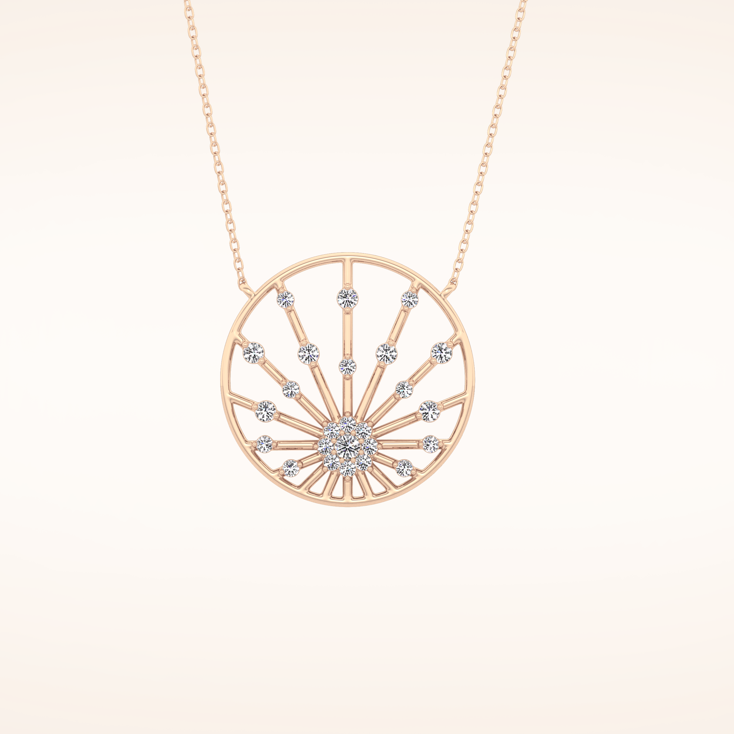 0.28 TCW Round Cut Moissanite Sunrise Necklace