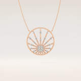 0.28 TCW Round Cut Moissanite Sunrise Necklace