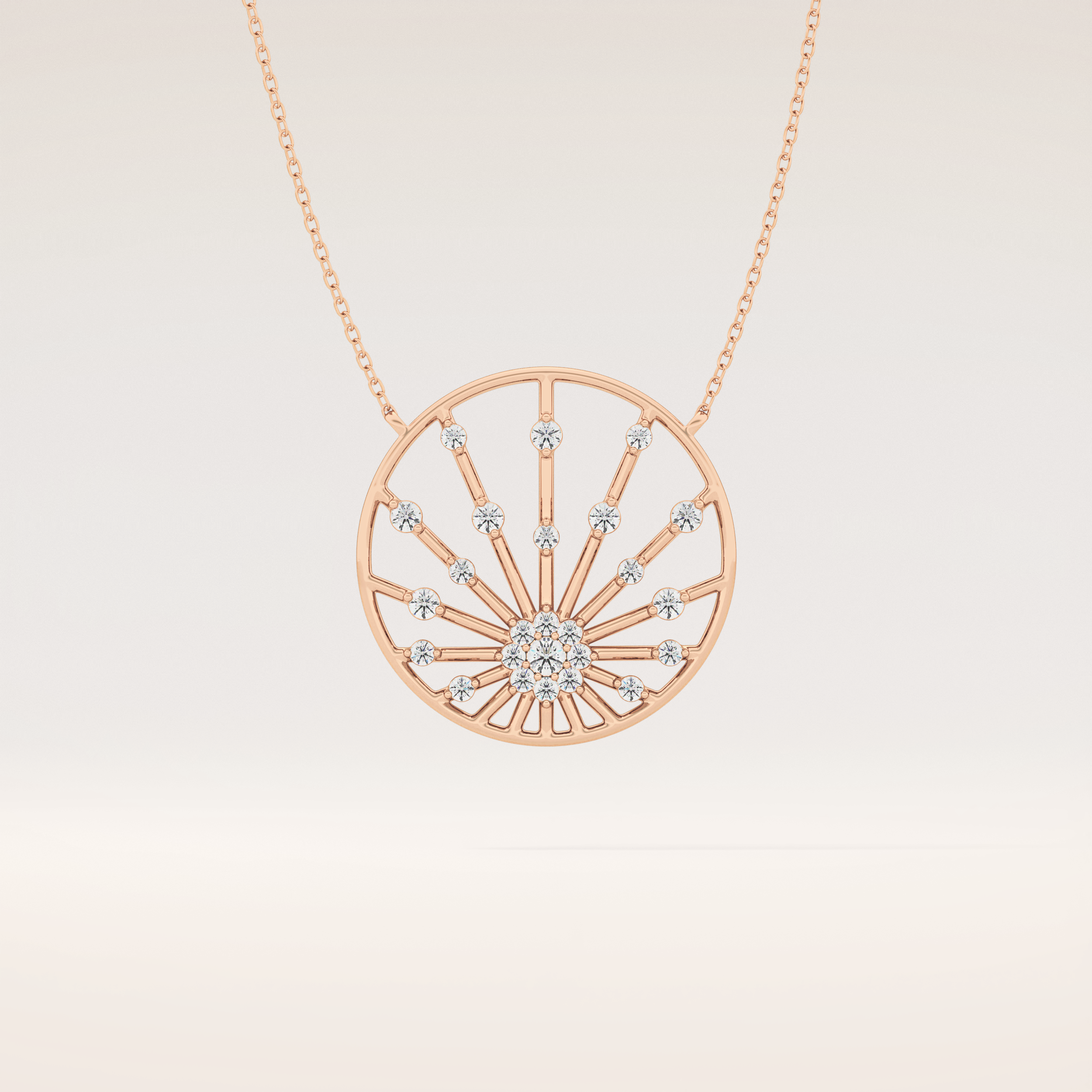 0.28 TCW Round Cut Moissanite Sunrise Necklace