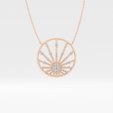 0.28 TCW Round Lab Grown Diamond Multi Stone Sunrise Necklace