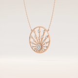 0.28 TCW Round Cut Moissanite Sunrise Necklace