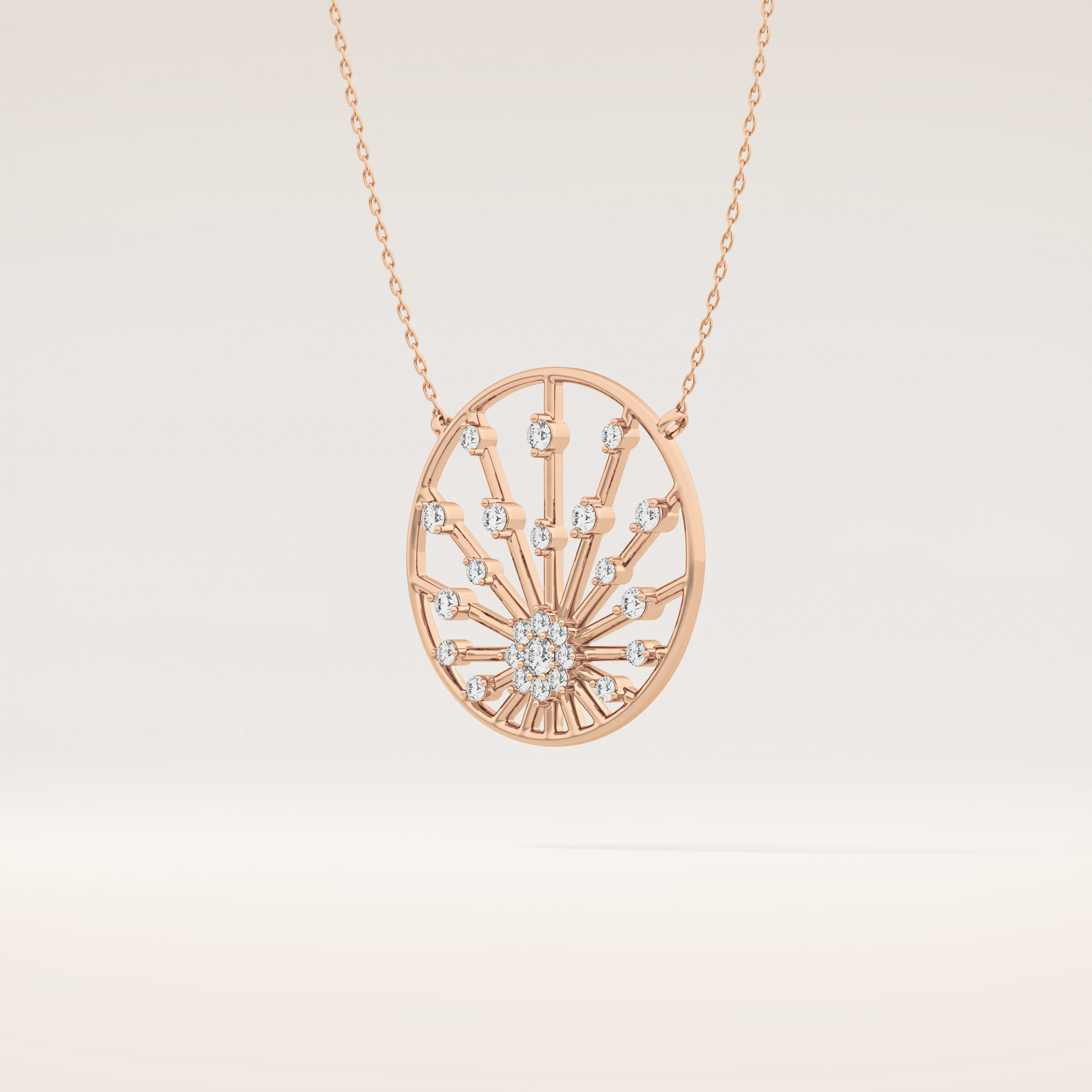 0.28 TCW Round Cut Moissanite Sunrise Necklace