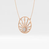 0.28 TCW Round Lab Grown Diamond Multi Stone Sunrise Necklace