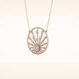 0.28 TCW Round Cut Moissanite Sunrise Necklace