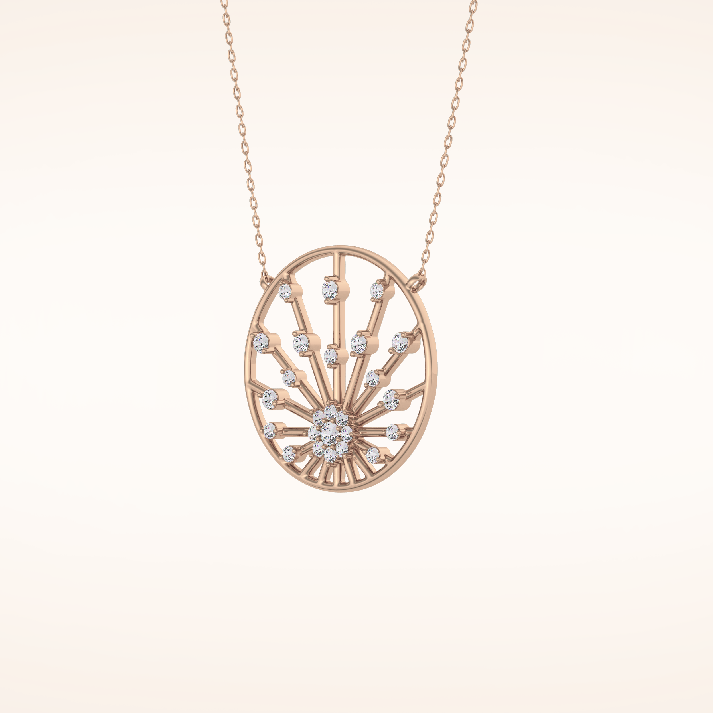 0.28 TCW Round Cut Moissanite Sunrise Necklace