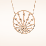 0.28 TCW Round Cut Moissanite Sunrise Necklace