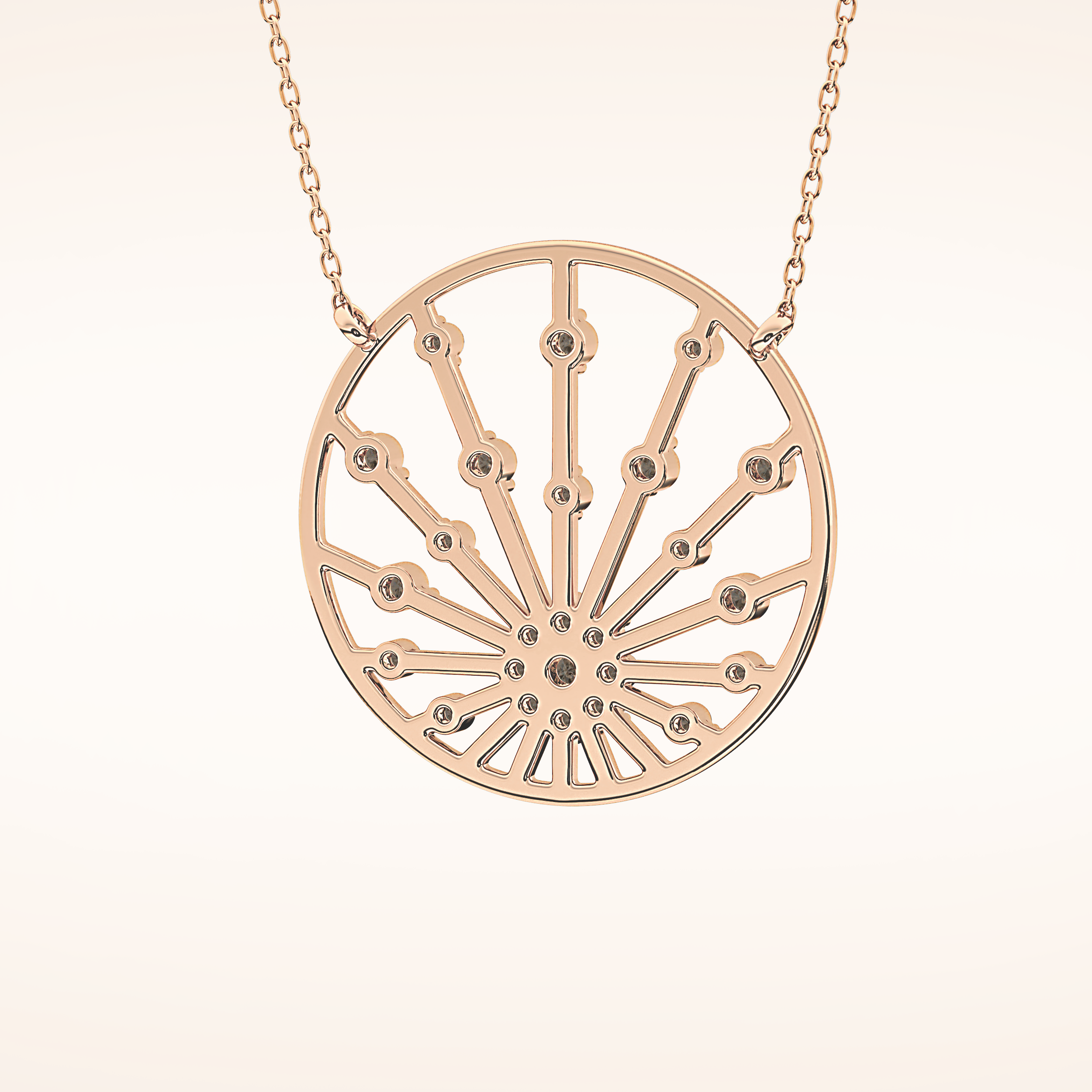 0.28 TCW Round Cut Moissanite Sunrise Necklace