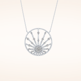 0.28 TCW Round Cut Moissanite Sunrise Necklace