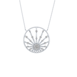 0.28 TCW Round Lab Grown Diamond Multi Stone Sunrise Necklace