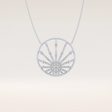 0.28 TCW Round Cut Moissanite Sunrise Necklace