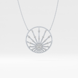 0.28 TCW Round Lab Grown Diamond Multi Stone Sunrise Necklace