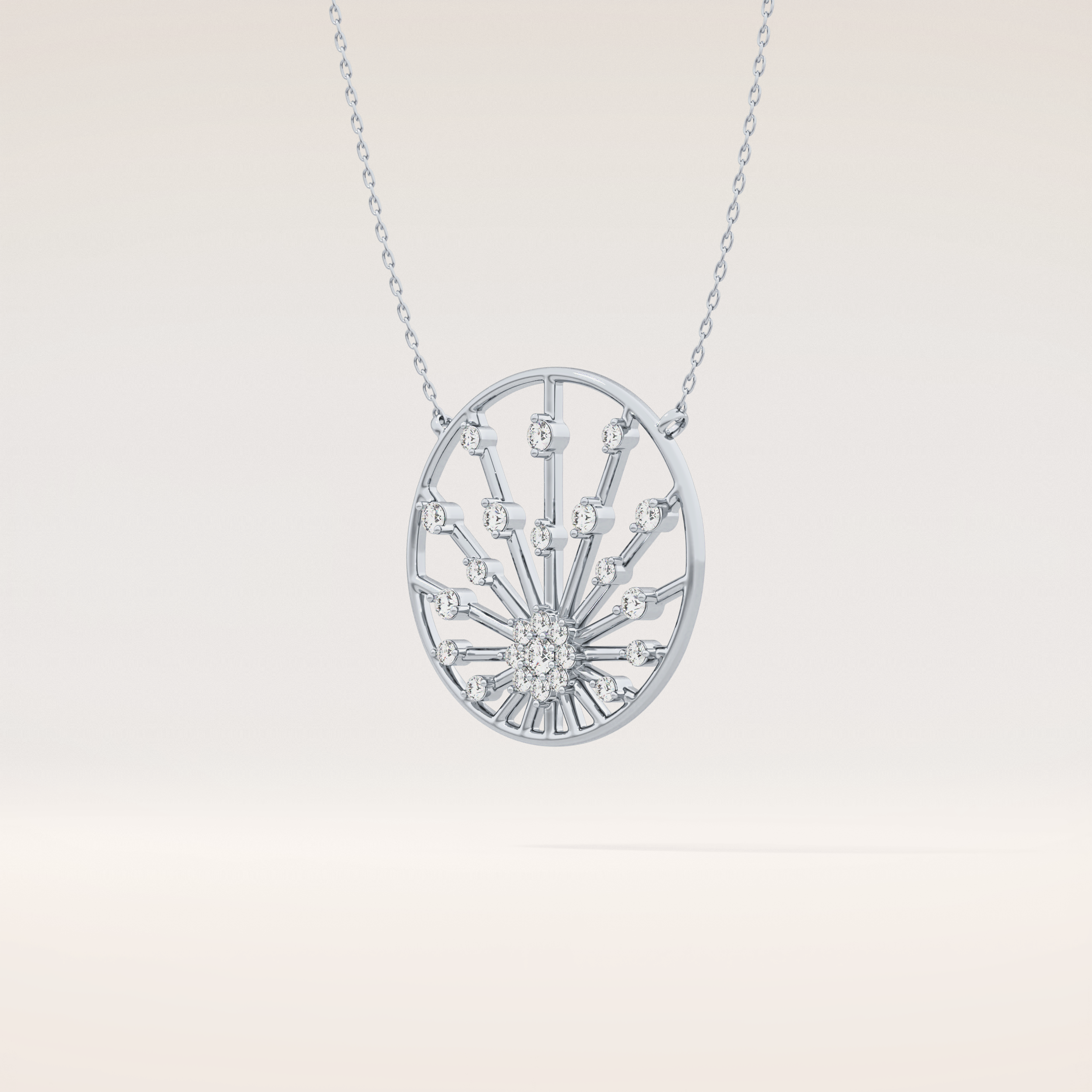 0.28 TCW Round Cut Moissanite Sunrise Necklace