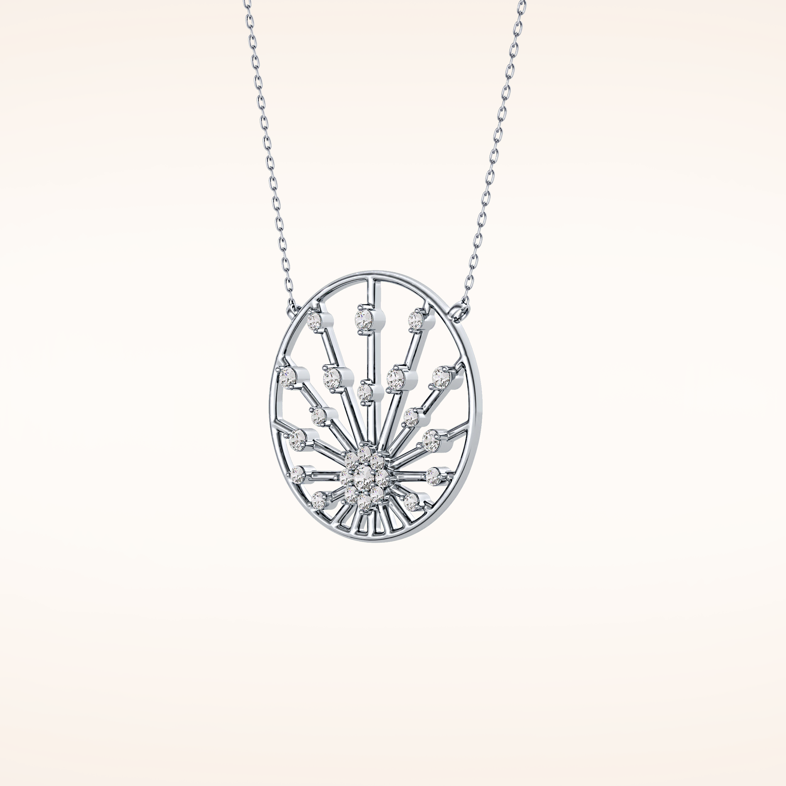 0.28 TCW Round Cut Moissanite Sunrise Necklace