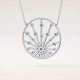 0.28 TCW Round Cut Moissanite Sunrise Necklace