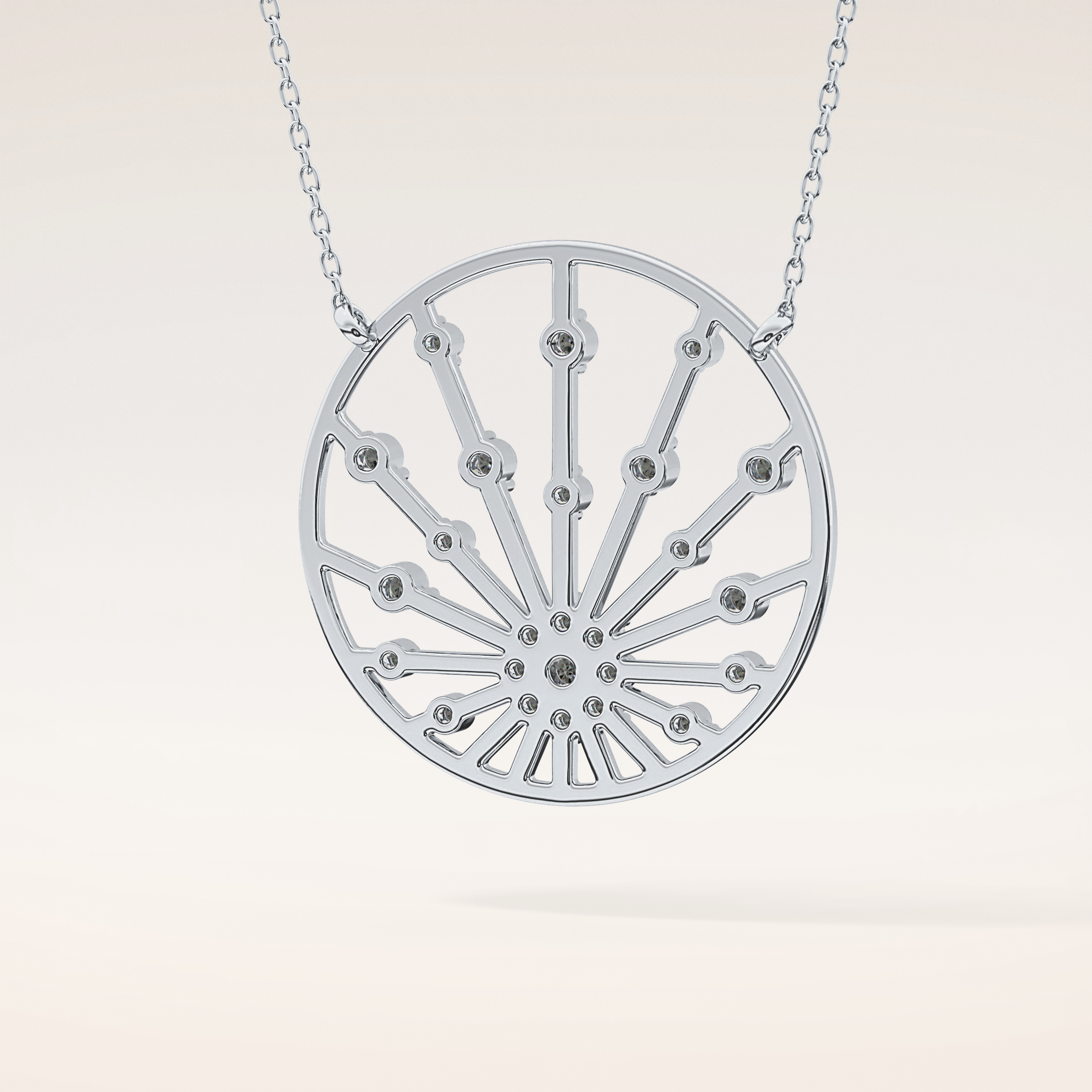 0.28 TCW Round Cut Moissanite Sunrise Necklace