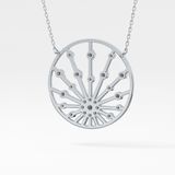 0.28 TCW Round Lab Grown Diamond Multi Stone Sunrise Necklace