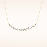 0.65 TCW Round Cut Moissanite Multi Stone Necklace
