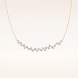 0.65 TCW Round Cut Moissanite Multi Stone Necklace