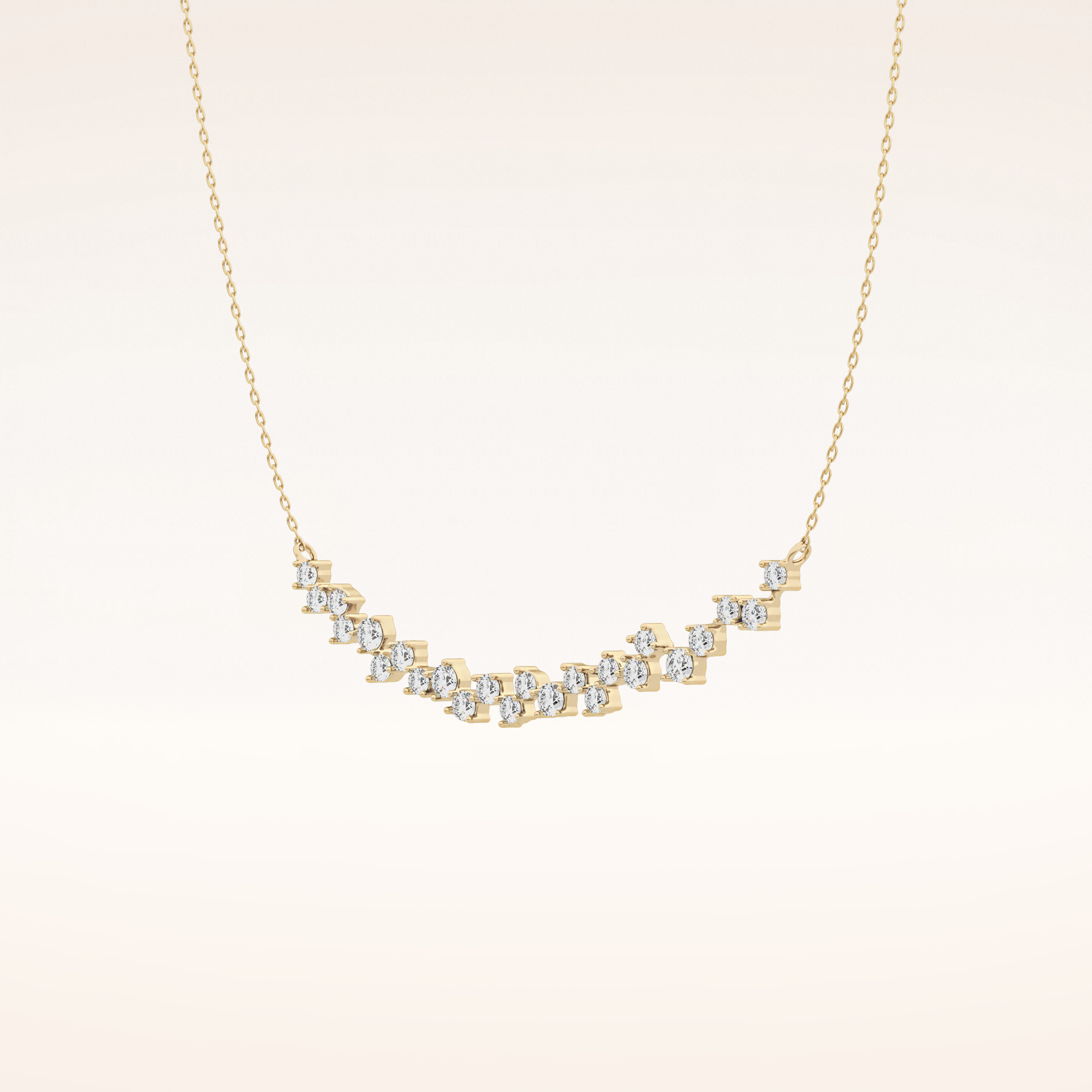 0.65 TCW Round Cut Moissanite Multi Stone Necklace