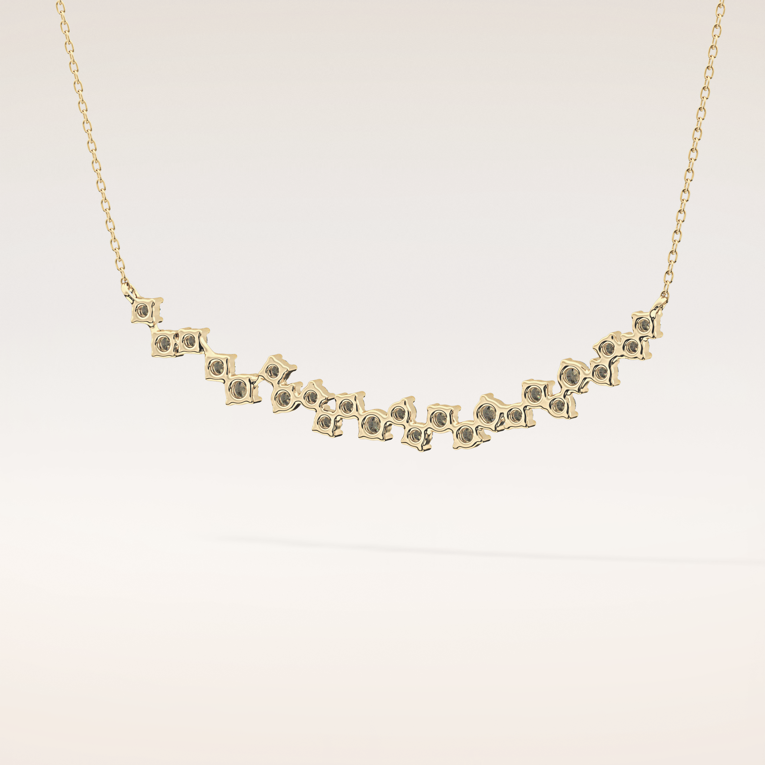 0.65 TCW Round Cut Moissanite Multi Stone Necklace