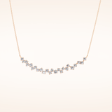 0.65 TCW Round Cut Moissanite Multi Stone Necklace