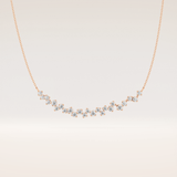 0.65 TCW Round Cut Moissanite Multi Stone Necklace