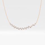 0.65 TCW Round Lab Grown Diamond Multi Stone Necklace
