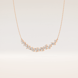 0.65 TCW Round Cut Moissanite Multi Stone Necklace