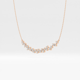 0.65 TCW Round Lab Grown Diamond Multi Stone Necklace