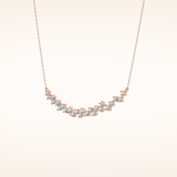 0.65 TCW Round Cut Moissanite Multi Stone Necklace