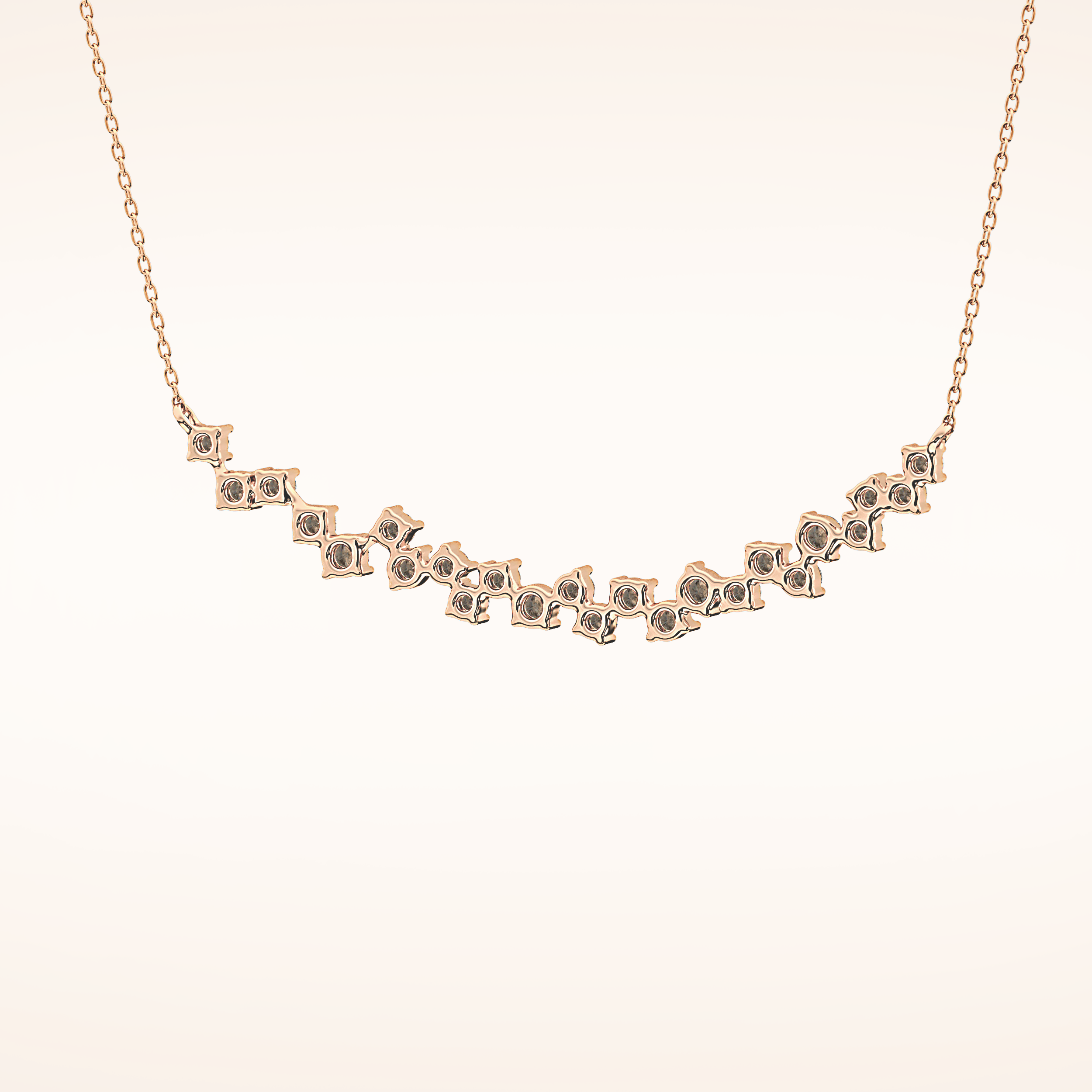 0.65 TCW Round Cut Moissanite Multi Stone Necklace