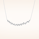0.65 TCW Round Cut Moissanite Multi Stone Necklace
