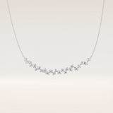 0.65 TCW Round Cut Moissanite Multi Stone Necklace