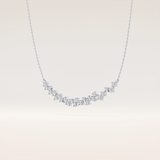 0.65 TCW Round Cut Moissanite Multi Stone Necklace