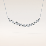 0.65 TCW Round Cut Moissanite Multi Stone Necklace