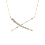0.34 TCW Round Lab Grown Diamond X Necklace