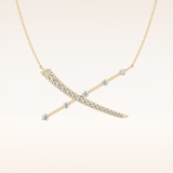 0.34 TCW Round Cut Moissanite X Necklace
