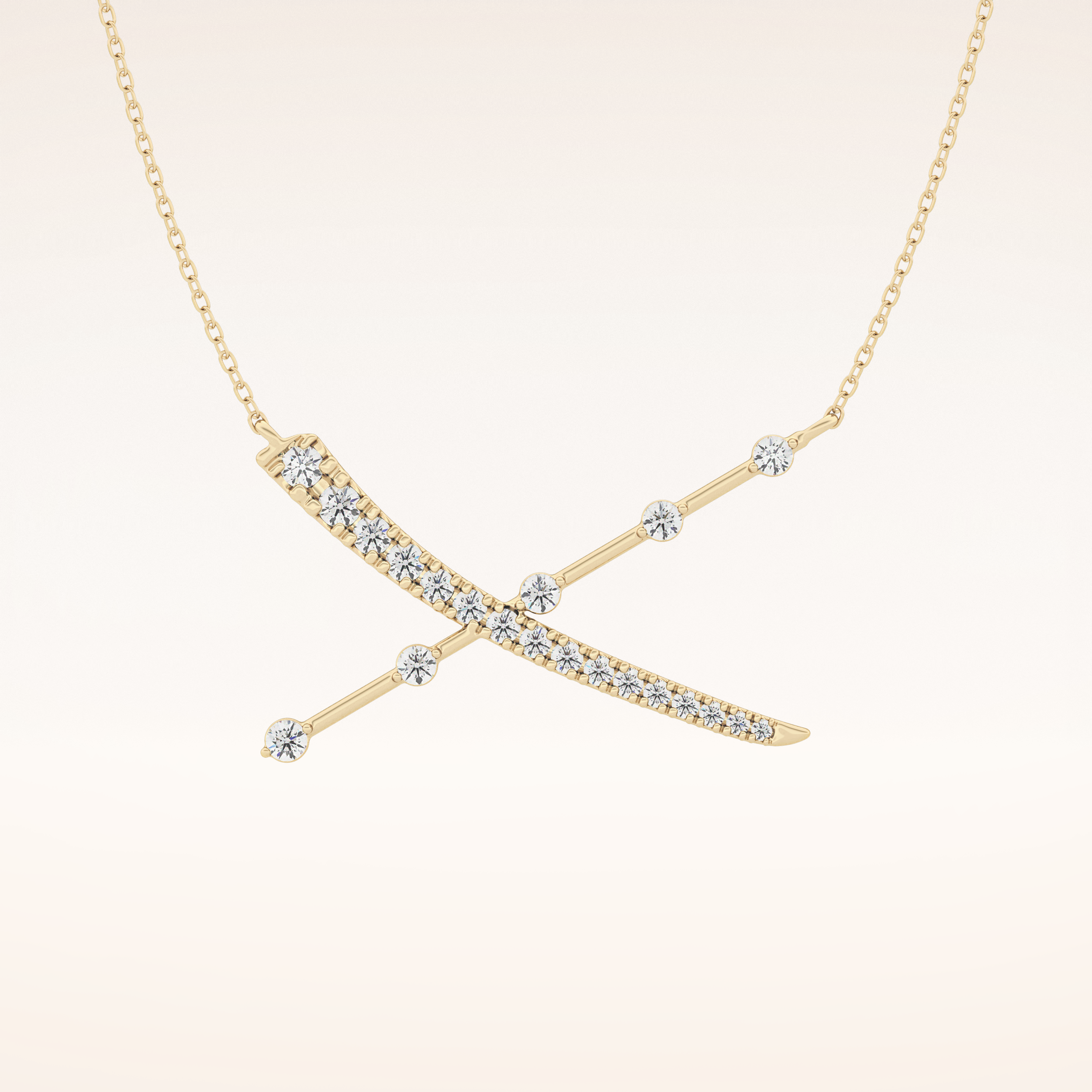 0.34 TCW Round Cut Moissanite X Necklace