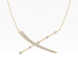 0.34 TCW Round Lab Grown Diamond X Necklace